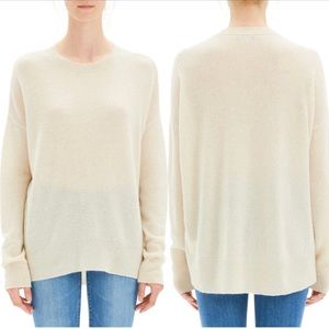 Theory Womens Ivory Cashmere Long Sleeve V Neck Knitted Pullover Sweater small